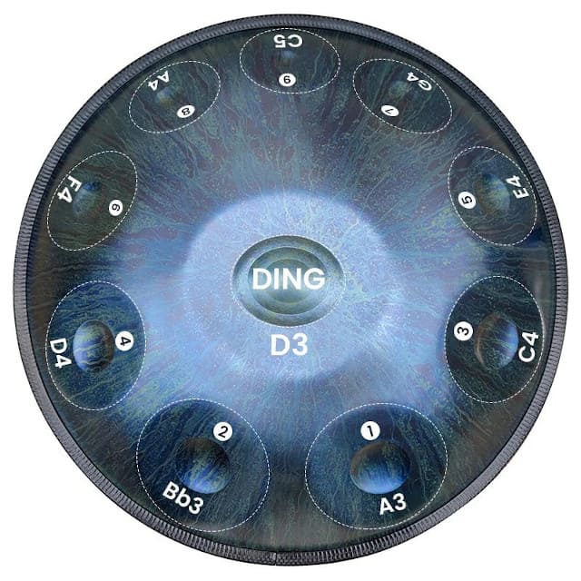 Handpan 10 notes Tambour Cyra