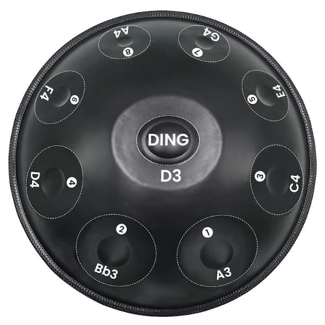 Handpan 9 notes Ré Mineur Iridia