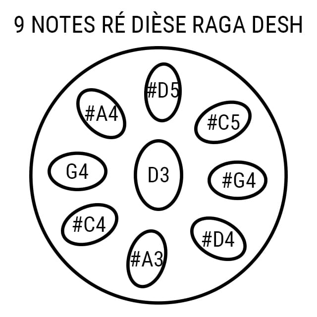 Handpan 9 notes Raga Desh Nirva